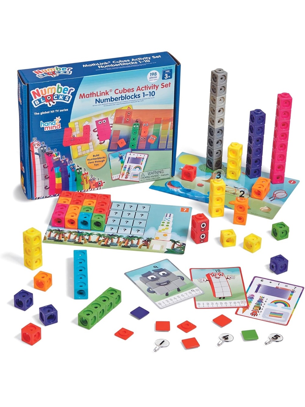 hand2mind Numberblocks 1-10 MathLink Cubes Activity Set, Ages 3+